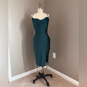 Green stretchy/satin-like dress